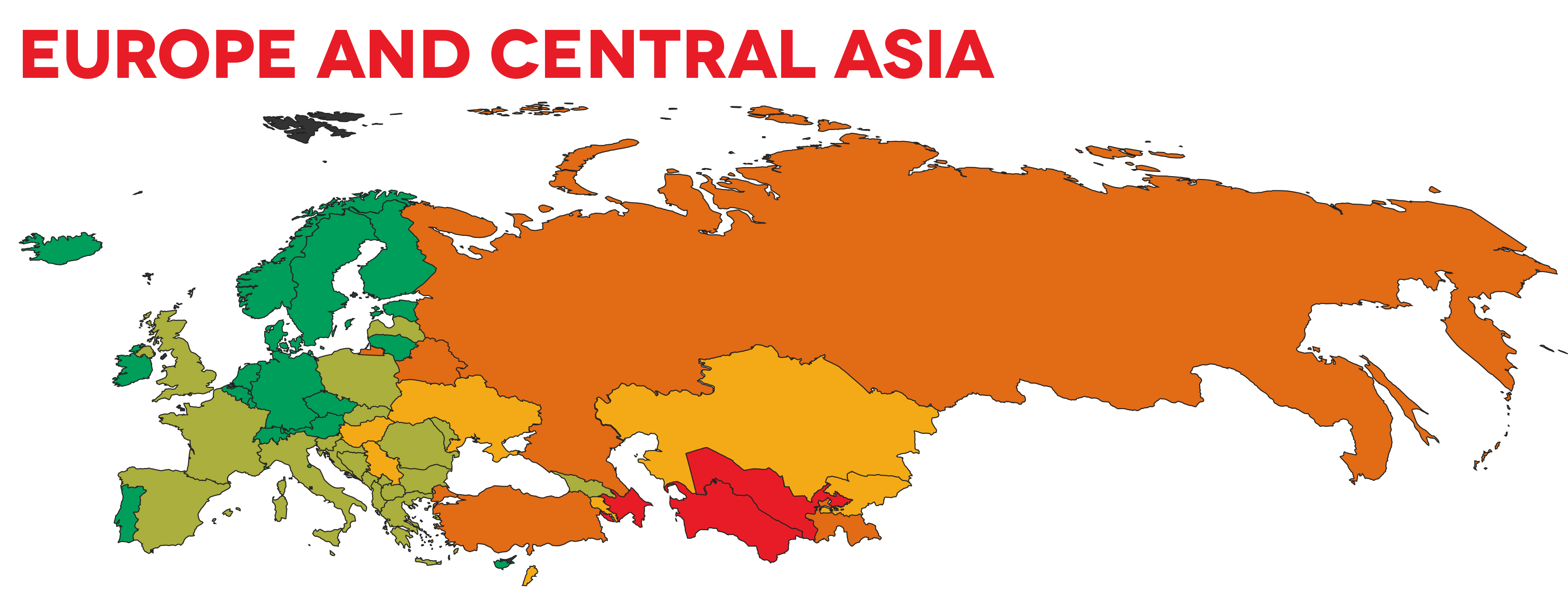 Европа и Центральная Азия. Европа vs Азия. Европа против Азии. Eastern Europe and Western/Central Asia.